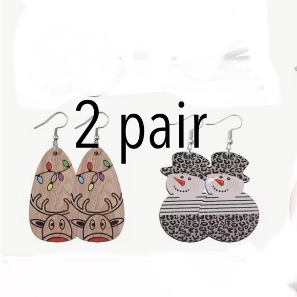 Jewelry - Festive Reindeer and Snowman Earrings Set both pair